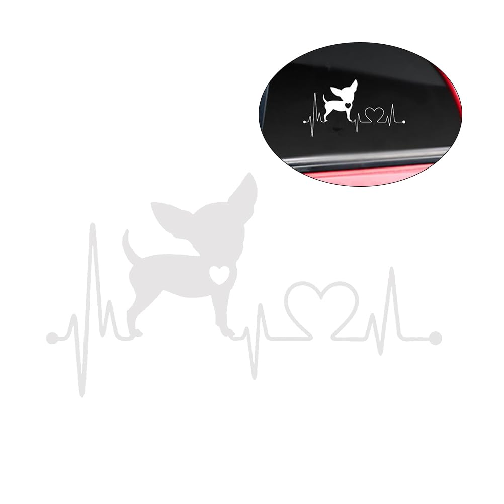 Vosarea Vinyl Aufkleber Sticker Wasserdicht Heartbeat Lifeline Monitor Chihuahua Hund Auto Dekorative Aufkleber Auto Motorrad Fenster Tür Laptop Fahrrad Tuning von VOSAREA