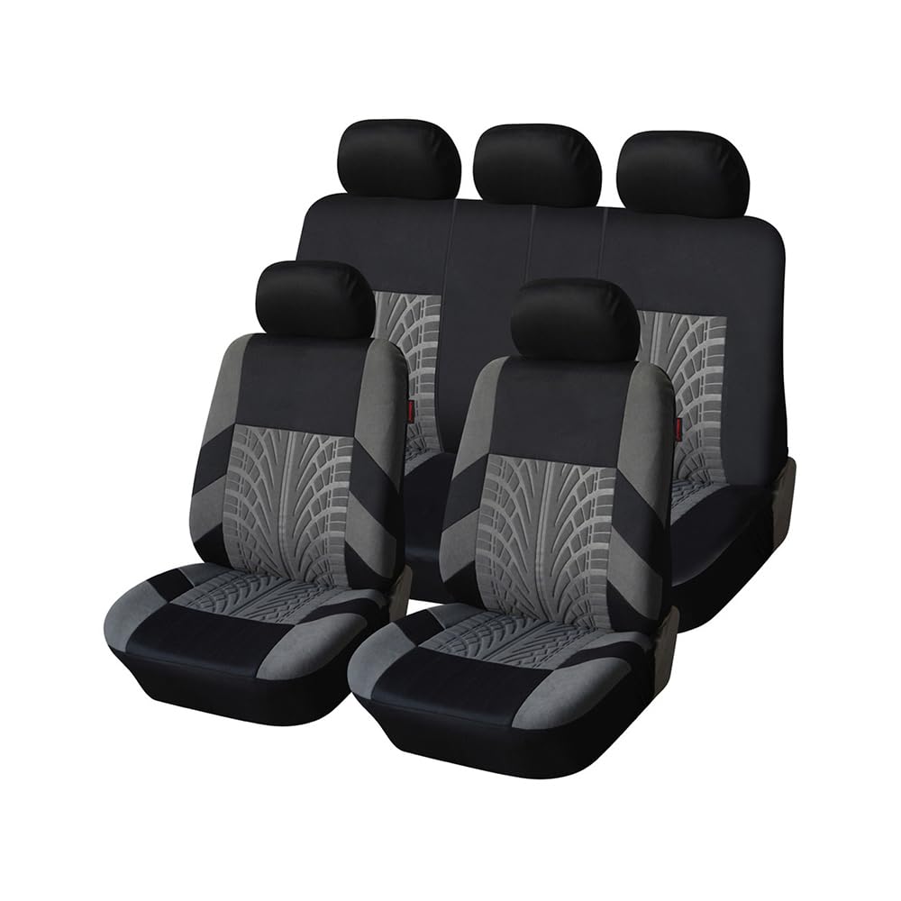 VOYADE Mode-Reifenspur-Detail-Stil, Autositzbezüge, passend für die meisten Marken-Fahrzeugsitzbezüge, Autositzschutz, 4 Farben, Gray von VOYADE