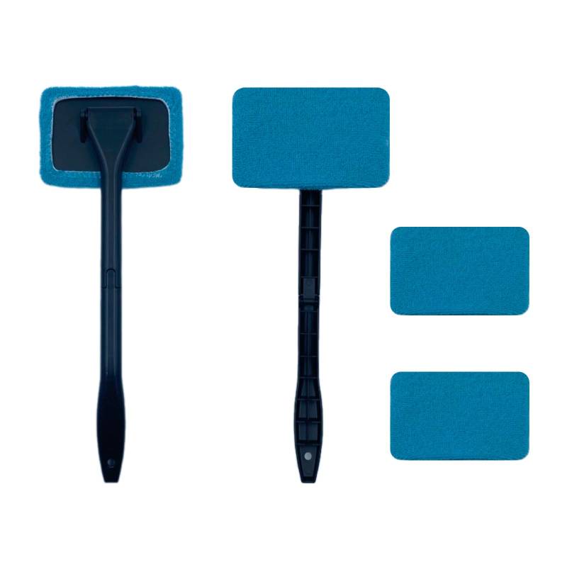 Auto Windschutzscheiben Reinigungswerkzeug,Auto Scheibenreiniger mit,Auto Fensterwischer Kit 2 ausziehbarem langem Griff und 4 waschbaren Pads(blau) von VPB