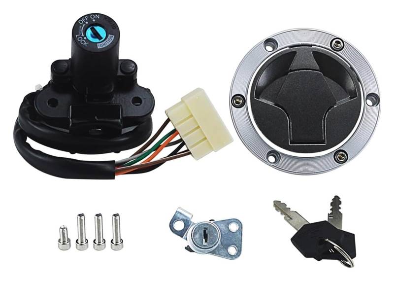 Motorrad Zündschalter Für K&awasaki EX250 EX300 Z250 Z300 Z250SL 2008-2017 Moto Zündschloss Tankdeckel Sitzschloss Schlüssel Kits Motorrad Zündschloss von VPLPEREQAK