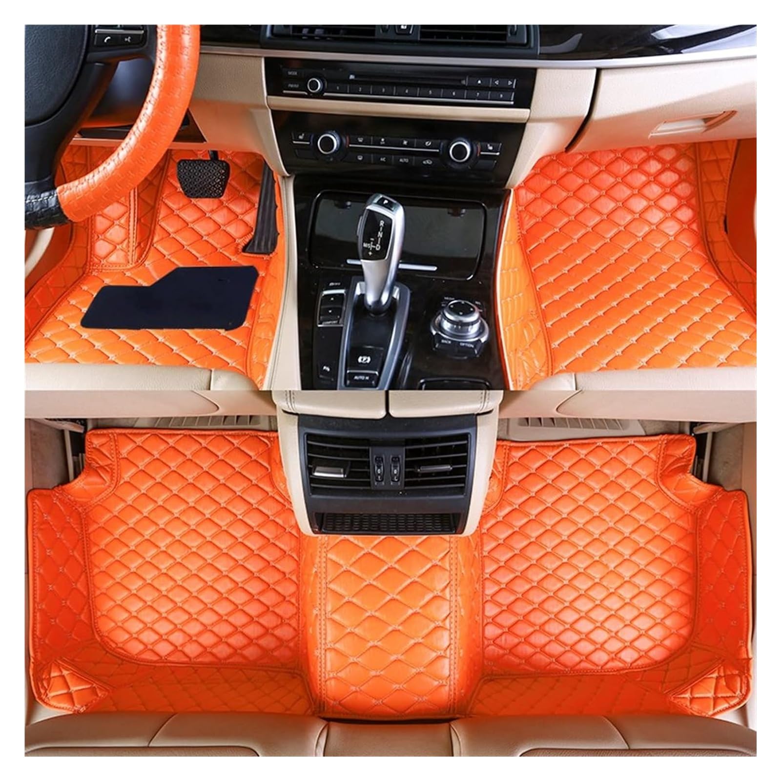 Vorne Hinten Automatten 7 Sitze Für Kia Für Sorento Für MQ4 2021 2022 2023 Custom Car Boden Matte Auto Zubehör Auto Fuß Teppich Nicht Slip(Orange) von VPLPEREQAK