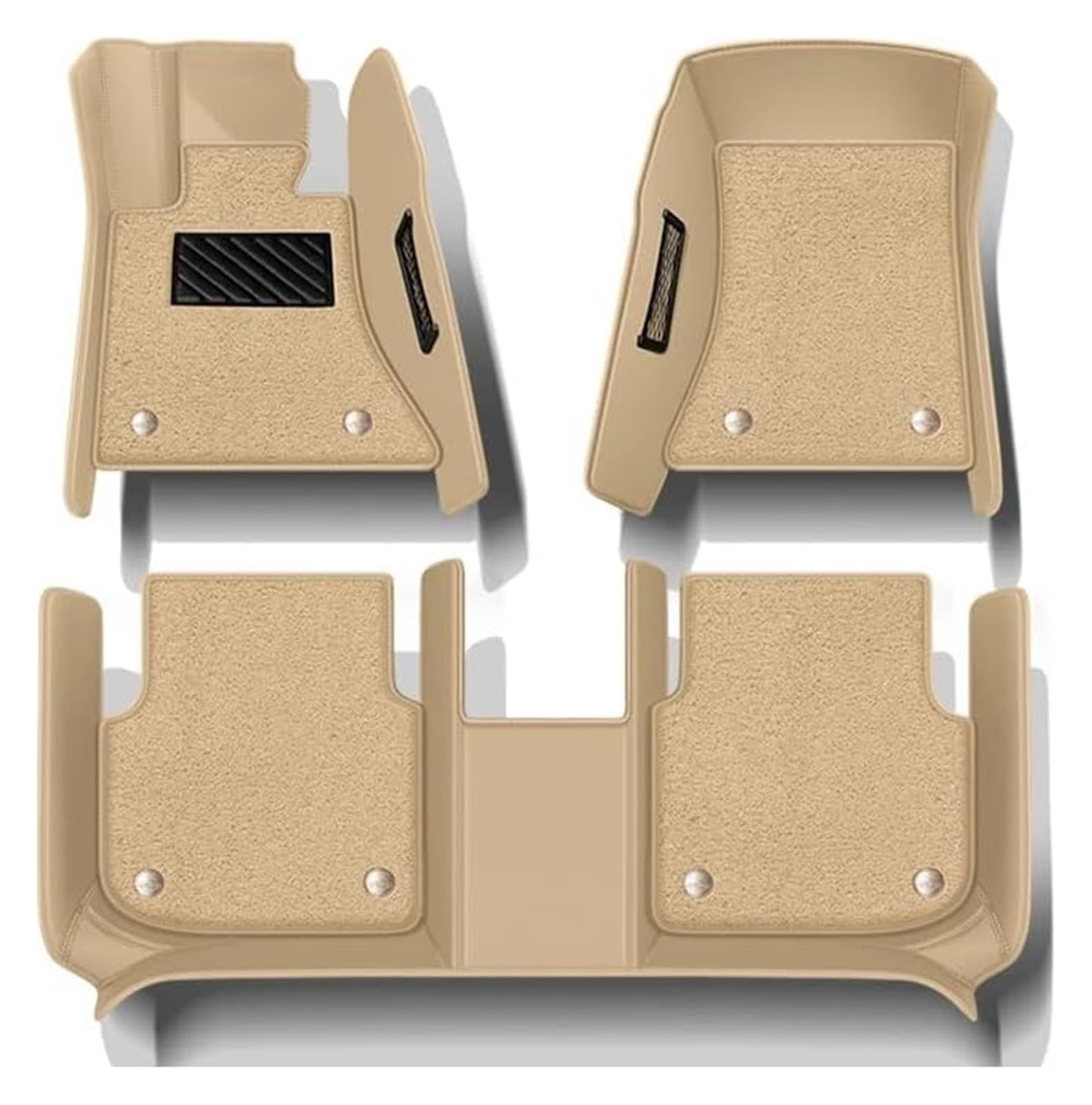Vorne Hinten Automatten Für A&UDI A4 B8 2008 2011 2012 2013 Auto Fußmatten Zubehör Tapetes De Sol Auto Carro Tapis Coche Nicht Slip Auto Boden Matte(Beige) von VPLPEREQAK