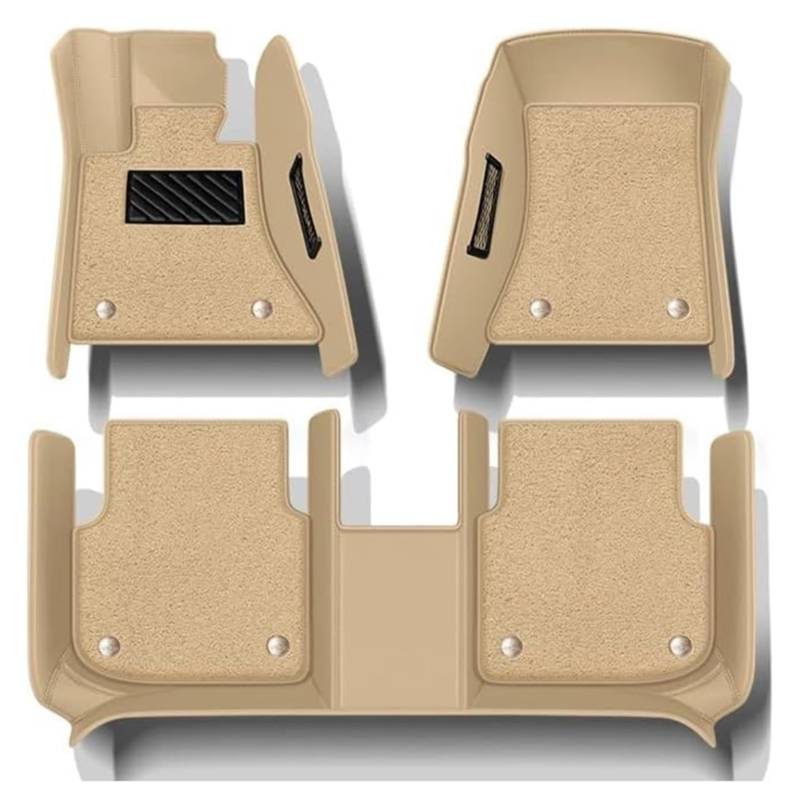Vorne Hinten Automatten Für A&UDI A4 B8 2008 2011 2012 2013 Auto Fußmatten Zubehör Tapetes De Sol Auto Carro Tapis Coche Nicht Slip Auto Boden Matte(Beige) von VPLPEREQAK