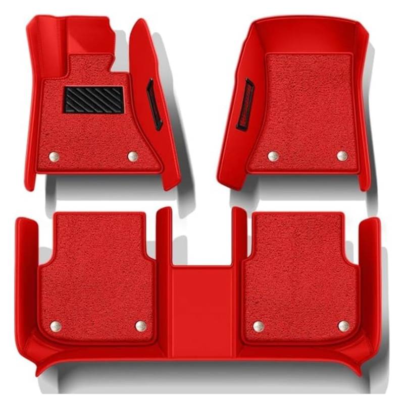 Vorne Hinten Automatten Für A&UDI A4 B8 2008 2011 2012 2013 Auto Fußmatten Zubehör Tapetes De Sol Auto Carro Tapis Coche Nicht Slip Auto Boden Matte(Red) von VPLPEREQAK