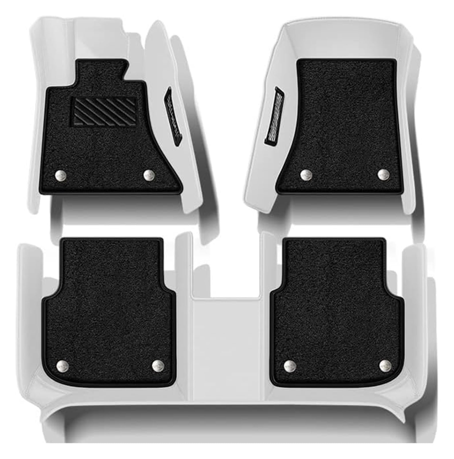 Vorne Hinten Automatten Für A&UDI A4 B8 2008 2011 2012 2013 Auto Fußmatten Zubehör Tapetes De Sol Auto Carro Tapis Coche Nicht Slip Auto Boden Matte(White) von VPLPEREQAK