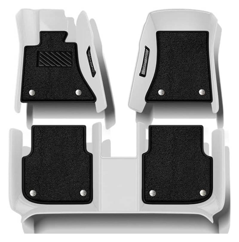 Vorne Hinten Automatten Für A&UDI A4 B8 2008 2011 2012 2013 Auto Fußmatten Zubehör Tapetes De Sol Auto Carro Tapis Coche Nicht Slip Auto Boden Matte(White) von VPLPEREQAK