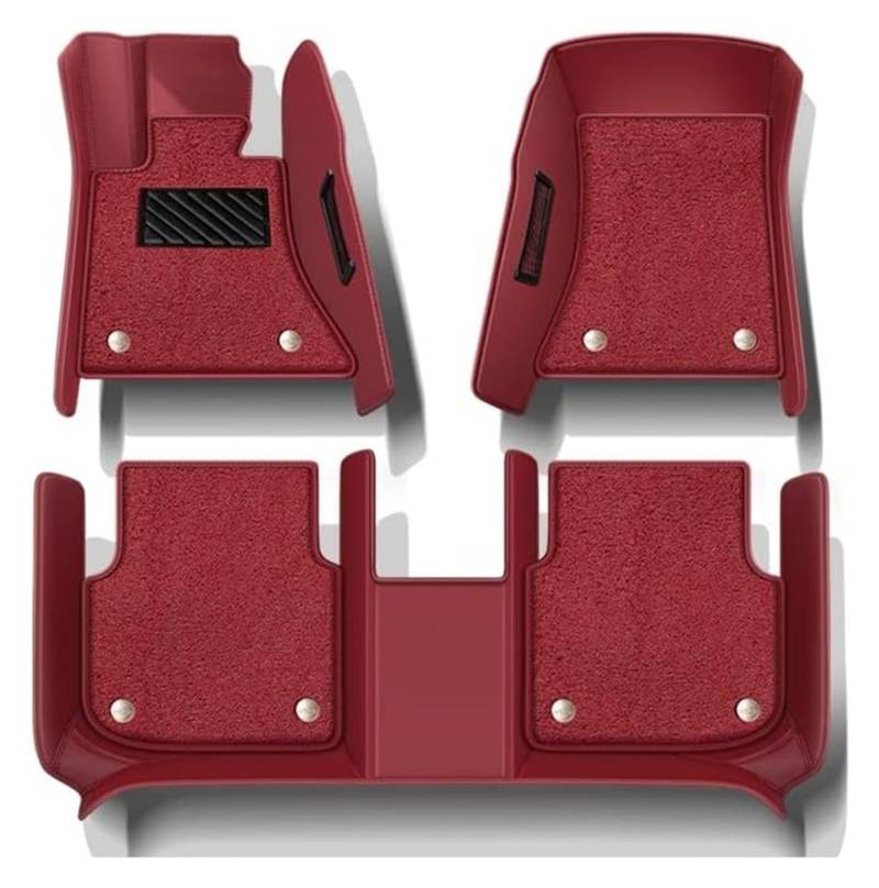 Vorne Hinten Automatten Für A&UDI A4 B8 2008 2011 2012 2013 Auto Fußmatten Zubehör Tapetes De Sol Auto Carro Tapis Coche Nicht Slip Auto Boden Matte(Wine RED) von VPLPEREQAK