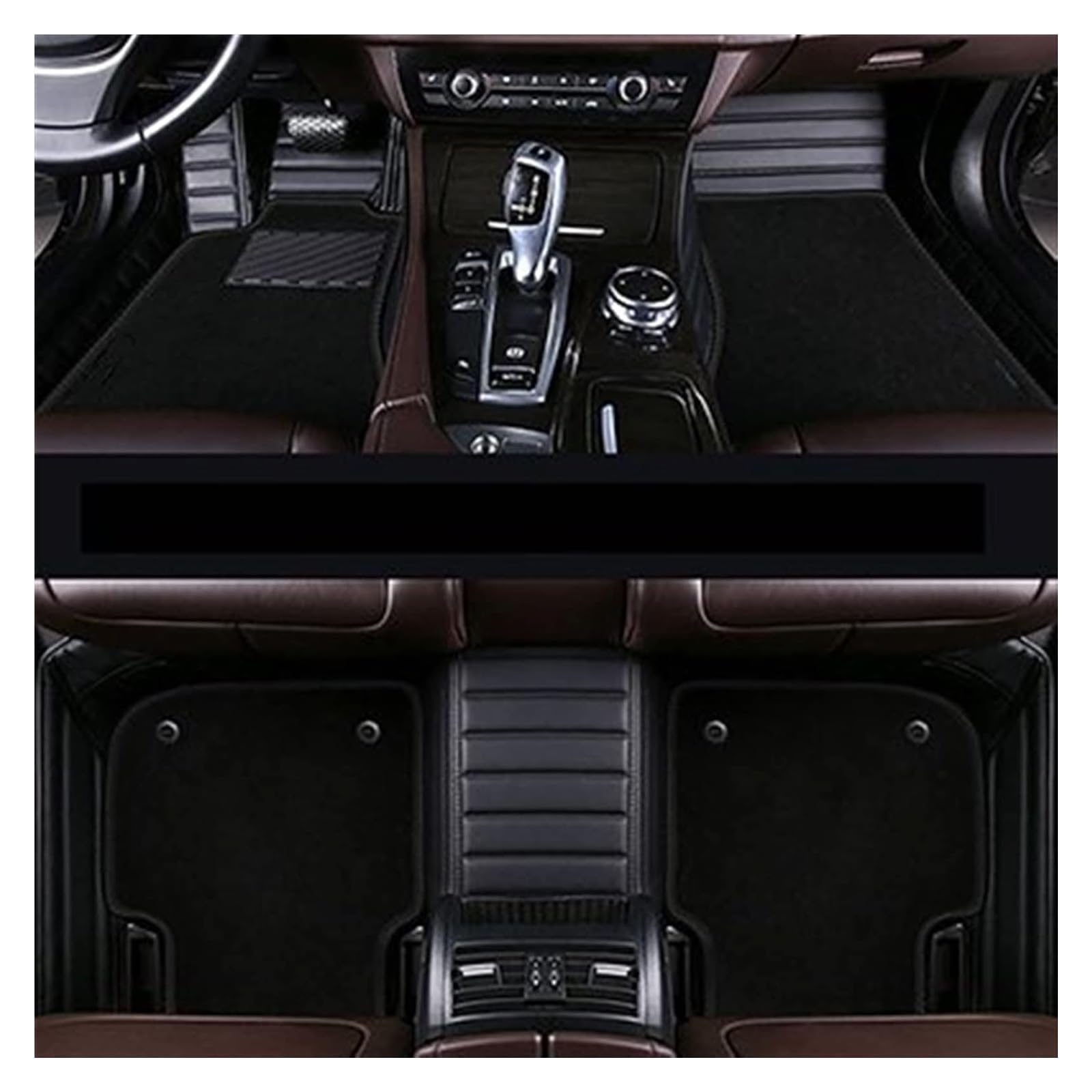 Vorne Hinten Automatten Für A&UDI A6 A5 A4 A3 A2 R8 Q3 Q5 Q7 S4 S5 S6 S7 A7 A8 A6L TT Auto-Fußmatten, Individuelle Auto-Fußmatten, rutschfeste Auto-Bodenmatte(Black-Black) von VPLPEREQAK