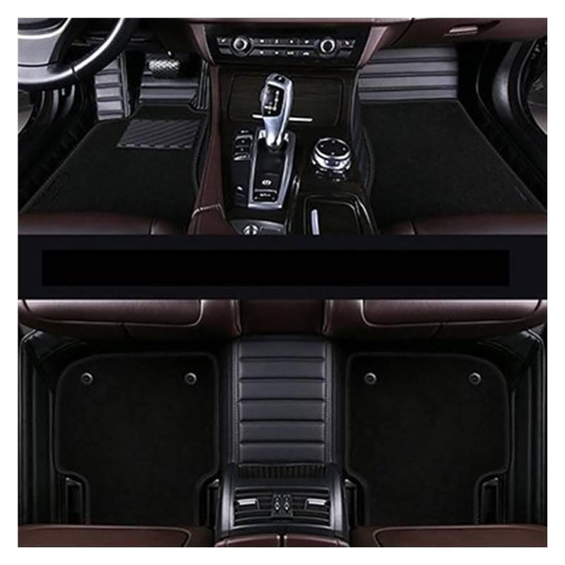 Vorne Hinten Automatten Für A&UDI A6 A5 A4 A3 A2 R8 Q3 Q5 Q7 S4 S5 S6 S7 A7 A8 A6L TT Auto-Fußmatten, Individuelle Auto-Fußmatten, rutschfeste Auto-Bodenmatte(Black-Black) von VPLPEREQAK