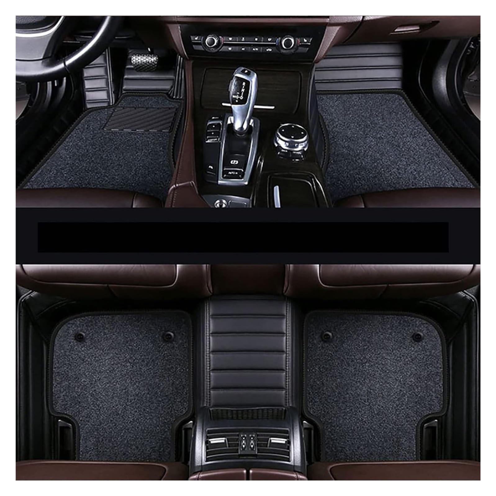 Vorne Hinten Automatten Für A&UDI A6 A5 A4 A3 A2 R8 Q3 Q5 Q7 S4 S5 S6 S7 A7 A8 A6L TT Auto-Fußmatten, Individuelle Auto-Fußmatten, rutschfeste Auto-Bodenmatte(Black-Gray) von VPLPEREQAK
