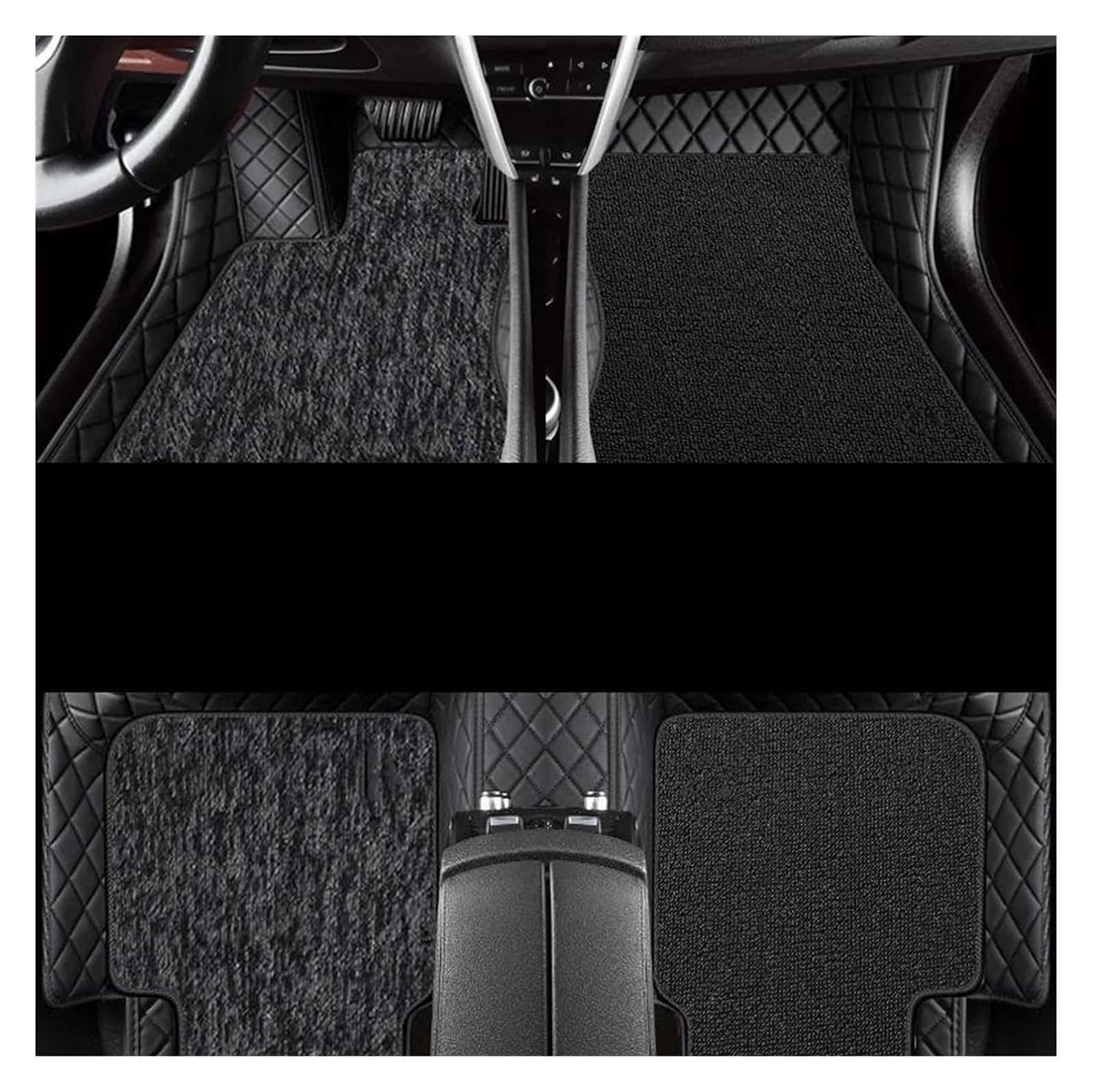 Vorne Hinten Automatten Für A&UDI Für A4 Für B6 2002-2005 Autozubehör Innenschutz Styling Fußteppich Teppich Bodenmattensatz(Black 1) von VPLPEREQAK