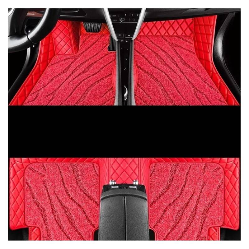 Vorne Hinten Automatten Für A&UDI Für A4 Für B6 2002-2005 Autozubehör Innenschutz Styling Fußteppich Teppich Bodenmattensatz(Red 2) von VPLPEREQAK