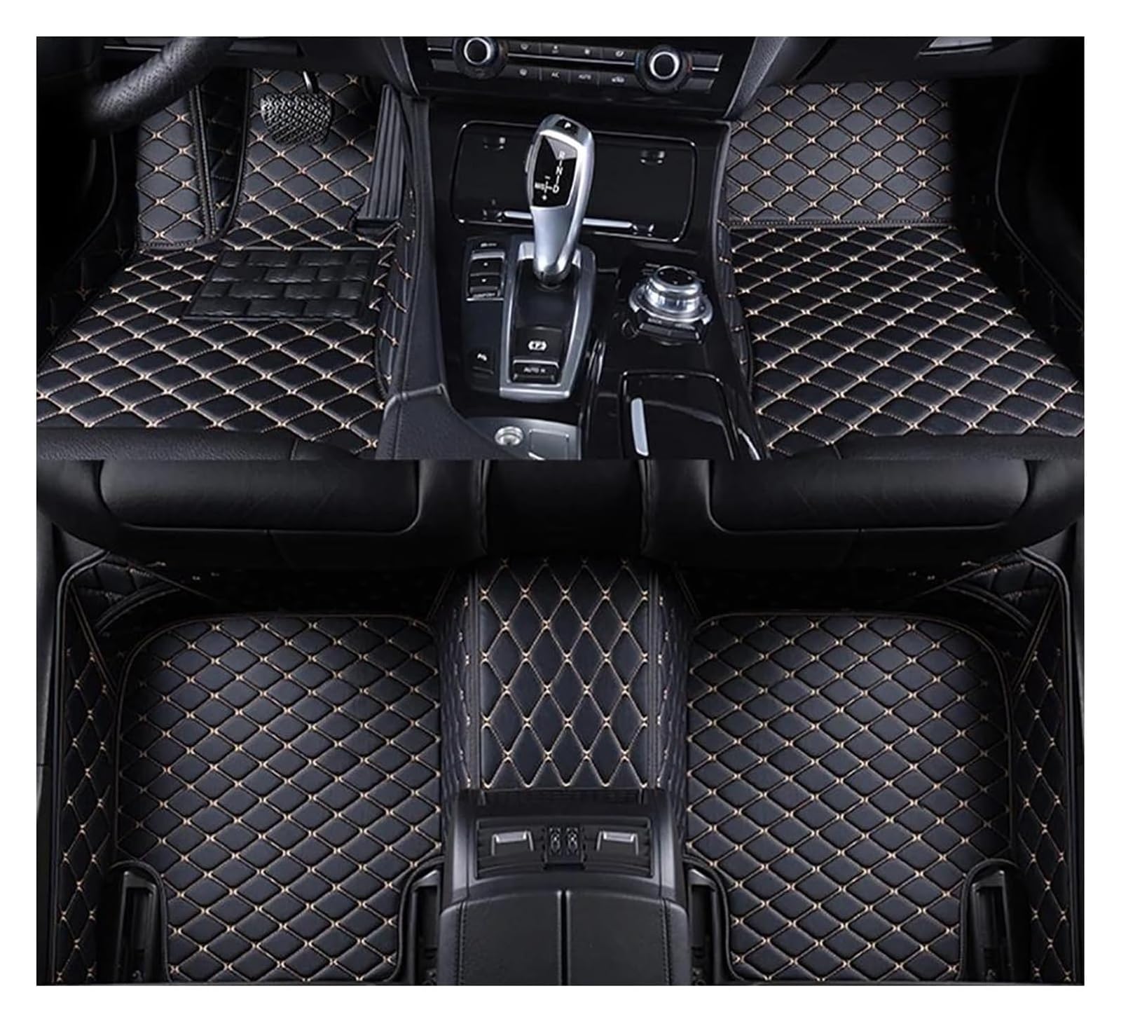 Vorne Hinten Automatten Für A&UDI Für A6 Für C5 1999 2000 2001 2002-2005 Auto Zubehör Fuß Teppich Teppich Boden Matte Set Fußmatten Auto Fußmatten(Black Gold) von VPLPEREQAK