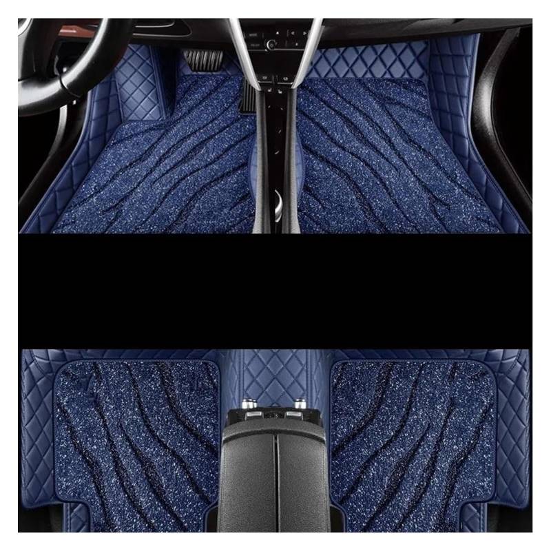Vorne Hinten Automatten Für A&UDI Für A6 Für C7 Für Allroad 2007 2009 2011 2012 Auto Innen Schutz Fuß Teppich Teppich Boden Matte Set(Blue 2) von VPLPEREQAK