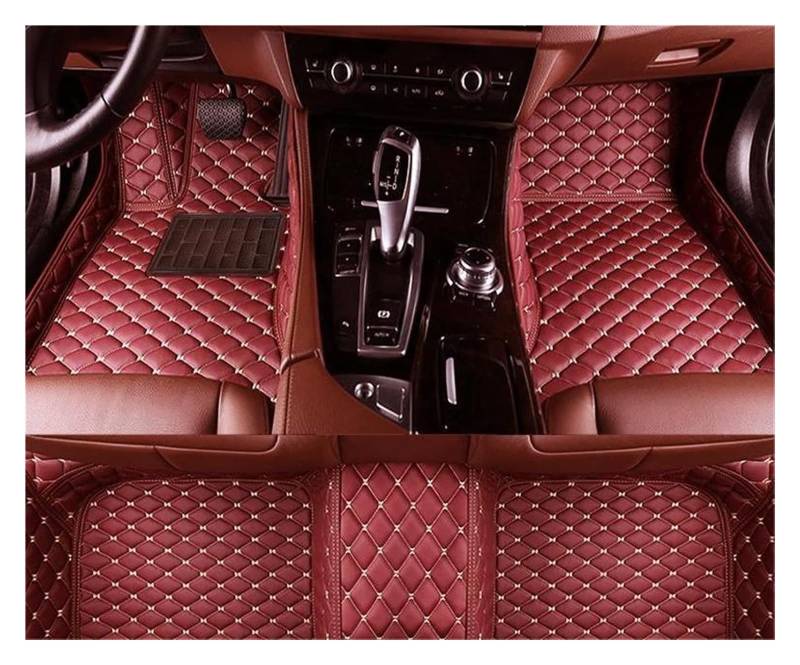 Vorne Hinten Automatten Für A&UDI Q7 Vier Sitz 2006 2007 2008 2009 2010-2015 Auto Fußmatten Benutzerdefinierte Auto Fuß Pads Automobil Teppich Abdeckung(Wine RED) von VPLPEREQAK