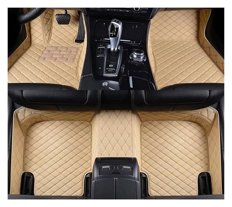Vorne Hinten Automatten Für Alfa Für Romeo Für Giulia 2015-2023 Auto Zubehör Fuß Teppich Teppich Boden Matte Set Fußmatten Auto Fußmatten(Beige) von VPLPEREQAK