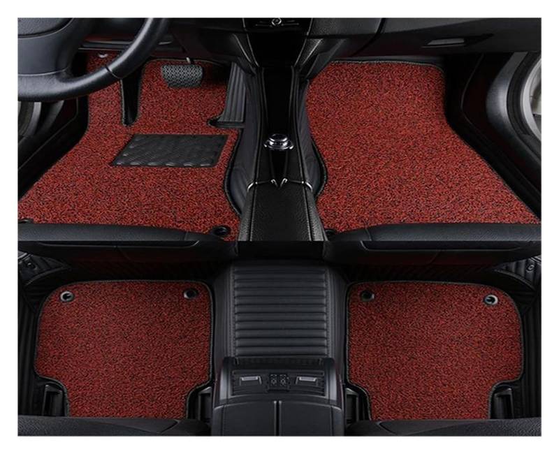 Vorne Hinten Automatten Für B&MW X5 E70 2006–2013 Zweilagige Gestreifte PU-Leder-Auto-Fußmatte, Innendetails, Teppich, rutschfeste Auto-Fußmatte(Style 1) von VPLPEREQAK