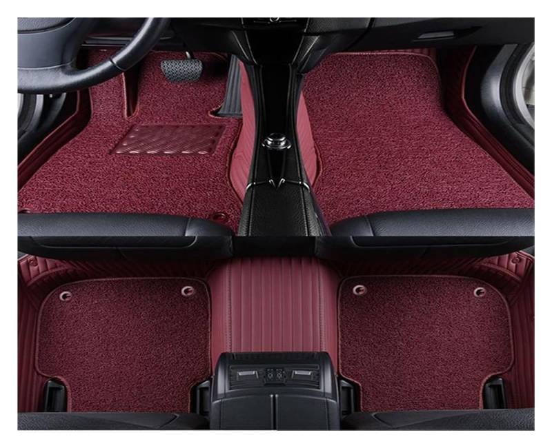 Vorne Hinten Automatten Für B&MW X5 E70 2006–2013 Zweilagige Gestreifte PU-Leder-Auto-Fußmatte, Innendetails, Teppich, rutschfeste Auto-Fußmatte(Style 5) von VPLPEREQAK