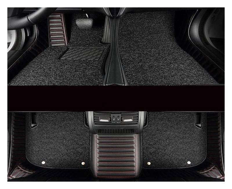Vorne Hinten Automatten Für B&MW X5 E70 2006–2013 Zweilagige Gestreifte PU-Leder-Auto-Fußmatte, Innendetails, Teppich, rutschfeste Auto-Fußmatte(Style 6) von VPLPEREQAK