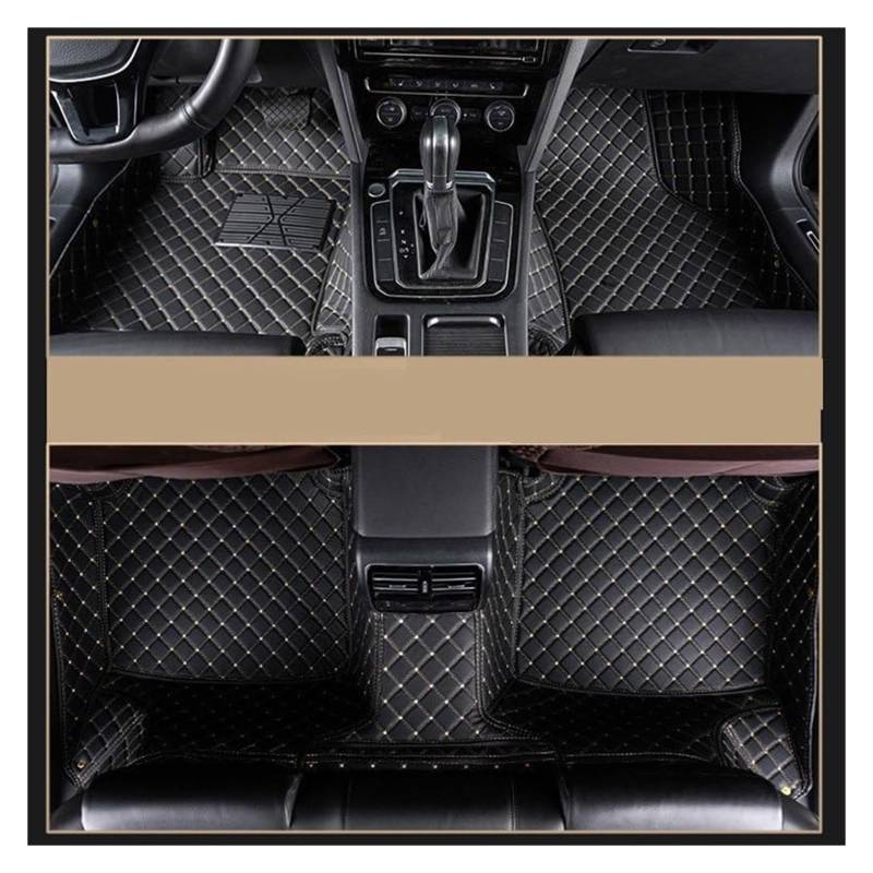 Vorne Hinten Automatten Für Chevy Für Tahoe Für Lova RV Für Express Für Colorado G20 Für Trailblazer Für HHR Slip Teppich Mit Auto Fußmatten Custom(Black beige) von VPLPEREQAK