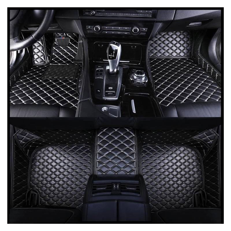 Vorne Hinten Automatten Für Citroen Für DS DS3 DS4 DS5 DS7 DS9 Auto-Fußmatten Fuß Coche Zubehör Teppiche wasserdichte Kofferraummatten rutschfest(Black beige) von VPLPEREQAK
