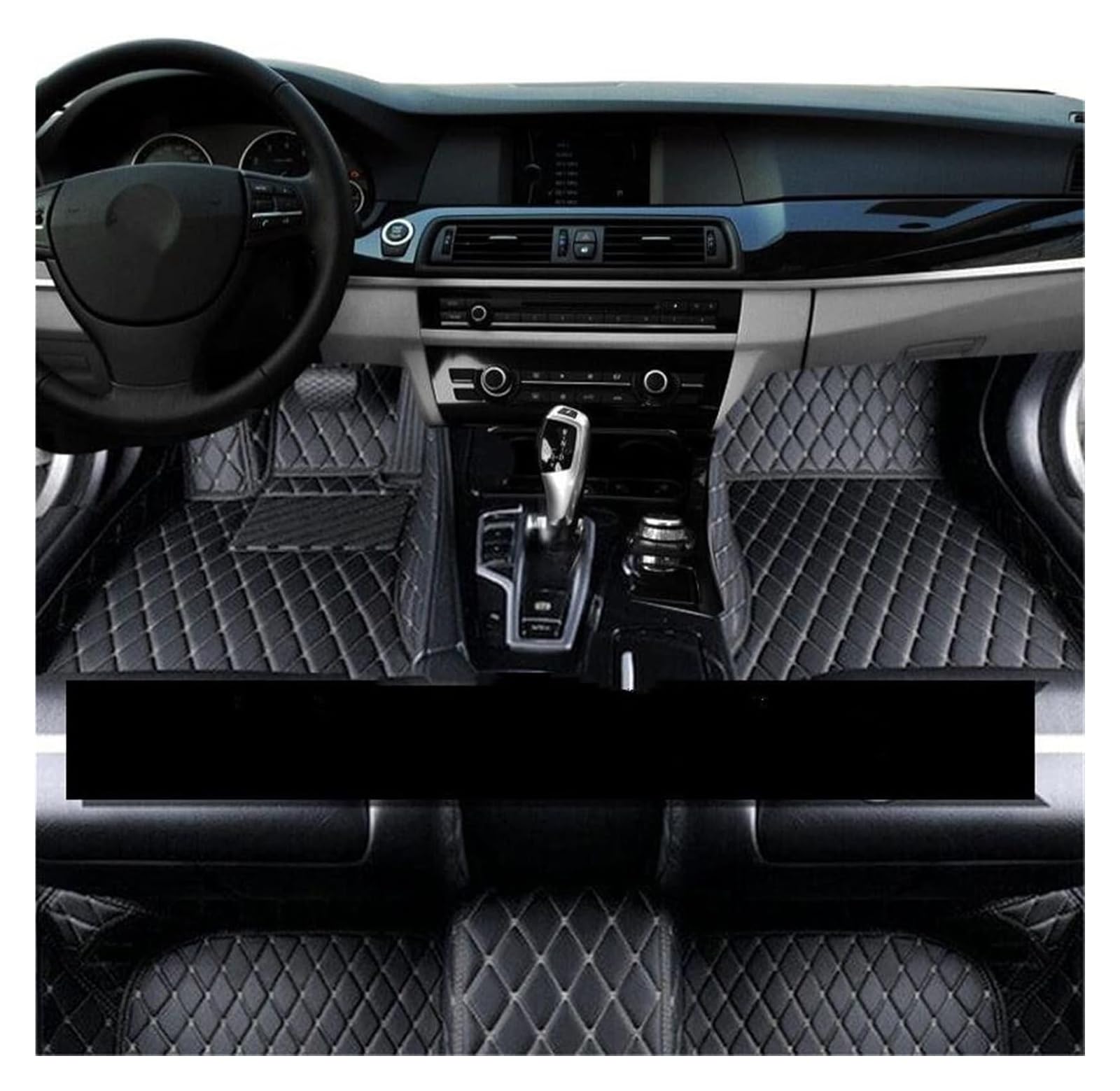 Vorne Hinten Automatten Für Dacia Für Jogger RJI 2021 2022 2023 Auto Fußmatten Leder Matte Deckt Böden Auto Zubehör Innen Tapisserie Nicht Slip(LHD Black Beige) von VPLPEREQAK