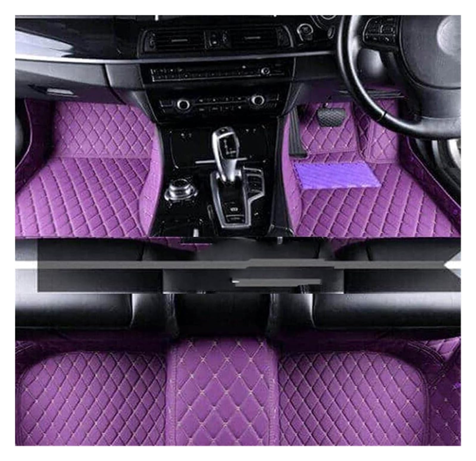 Vorne Hinten Automatten Für Dacia Für Jogger RJI 2021 2022 2023 Auto Fußmatten Leder Matte Deckt Böden Auto Zubehör Innen Tapisserie Nicht Slip(RHD Purple) von VPLPEREQAK