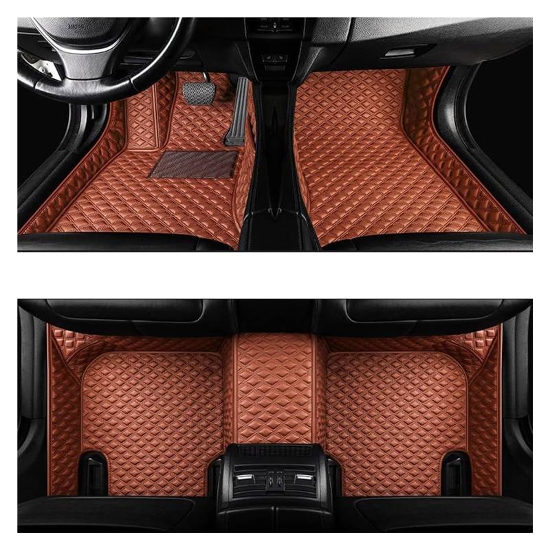 Vorne Hinten Automatten Für Hyundai Für Veloster 2011-2015 Auto Fußmatten Teppiche Benutzerdefinierte Floorliners Innen Auto Teile Styling Zubehör Nicht Slip(Brown) von VPLPEREQAK