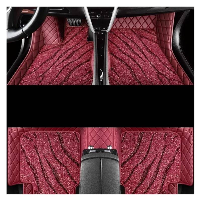Vorne Hinten Automatten Für Jaguar Für XE 2015 2016 2017 2018 2019 Auto Innen Schutz Fuß Teppich Teppich Boden Matte Set Fußmatten Auto Fußmatten(Claret 2) von VPLPEREQAK