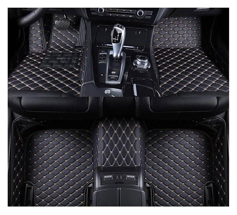 Vorne Hinten Automatten Für L&EXUS Für IS200 IS250 IS250C IS300 IS300H IS350 ISF ISC 2018 Auto Zubehör Fuß Teppich Teppich Boden Matte Set(Black Gold) von VPLPEREQAK