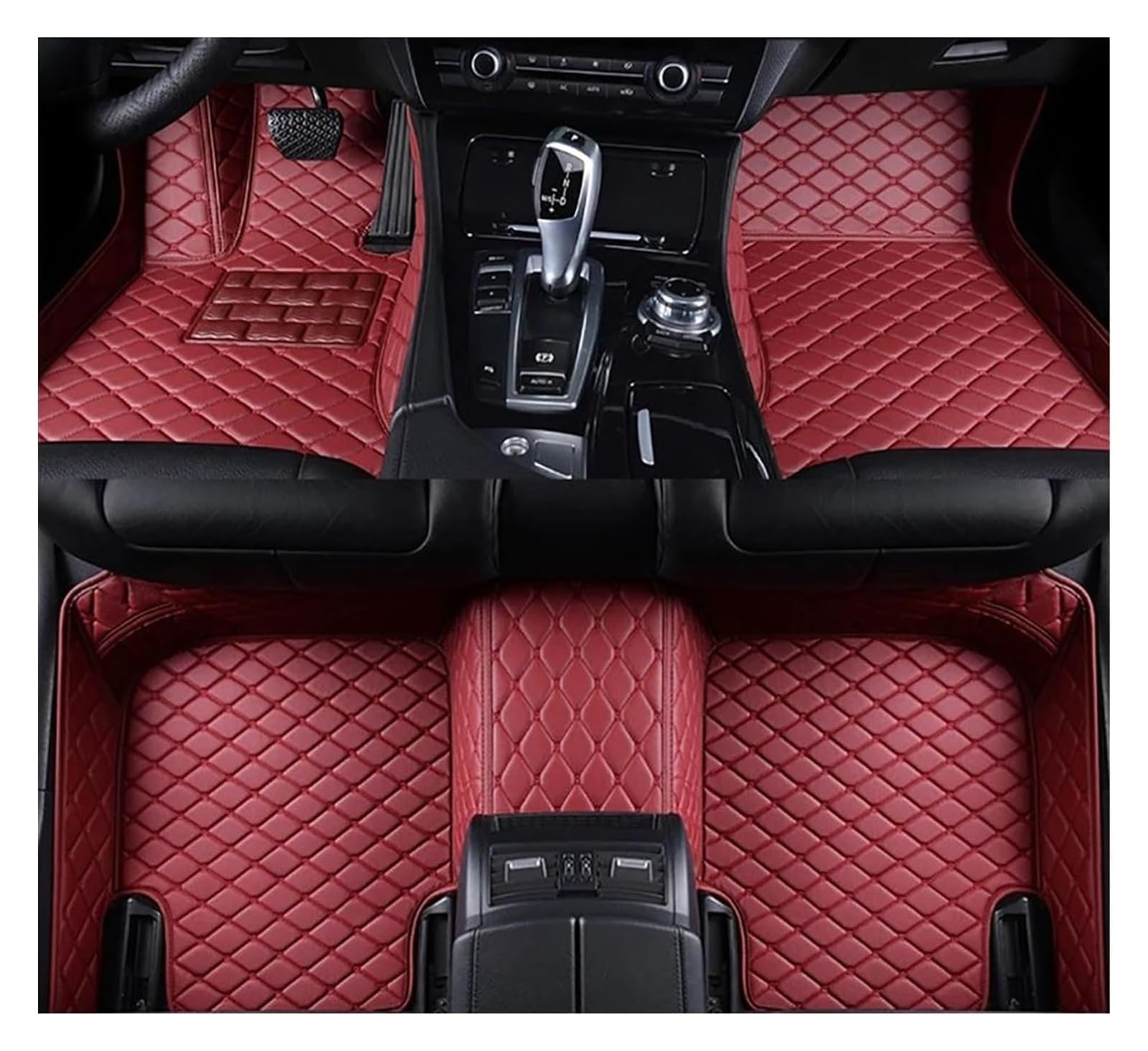Vorne Hinten Automatten Für L&EXUS Für IS200 IS250 IS250C IS300 IS300H IS350 ISF ISC 2018 Auto Zubehör Fuß Teppich Teppich Boden Matte Set(Wine RED) von VPLPEREQAK