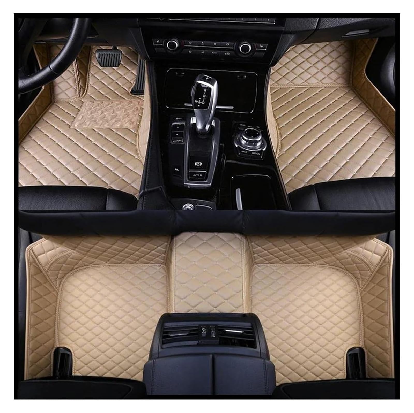 Vorne Hinten Automatten Für M&ercedes Für B&ENZ Für C Klasse Für W204 2012 2015 2016 2019 2014 Teppiche Teppiche Fuß Pads Teppich Boden Matte Set(Style 7) von VPLPEREQAK