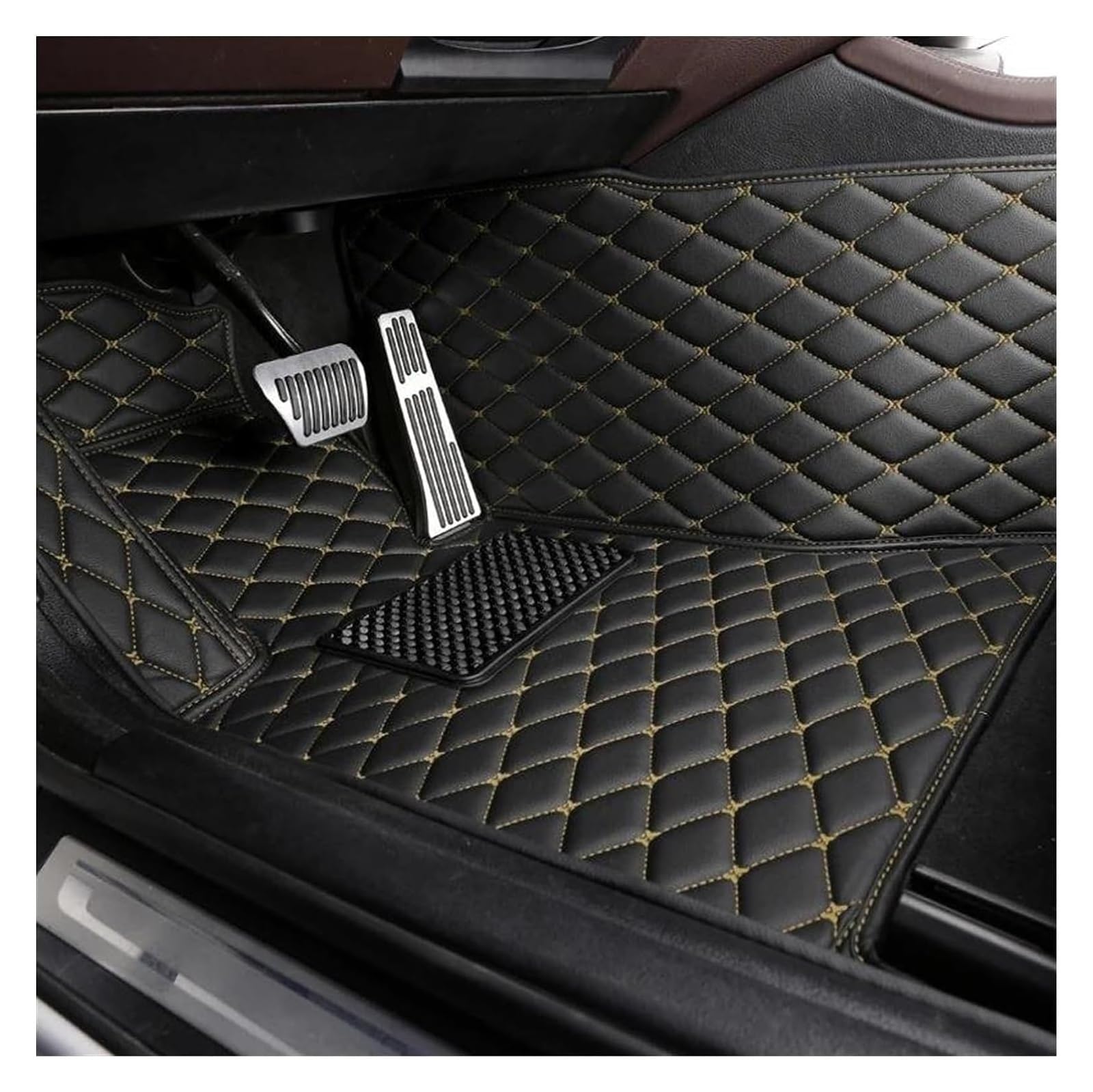 Vorne Hinten Automatten Für M&ercedes Für B&ENZ Für W213 W222 W164 W447 R171 W211 W124 W212 W204 W203 W205 Teppichbodenmattensatz Autofußmatten(Black Yellow 1) von VPLPEREQAK
