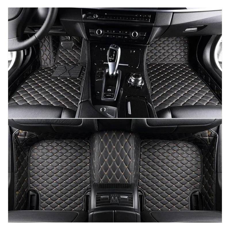 Vorne Hinten Automatten Für MG Für HS 2018 2019 2020 2021 2022 2023 Auto Fußmatten Innen Zubehör Teppich Boden Matte Set Fußmatten(Black beige) von VPLPEREQAK