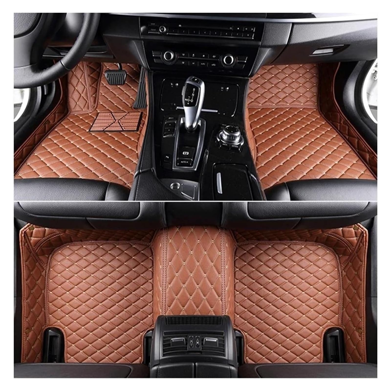 Vorne Hinten Automatten Für MG Für HS 2018 2019 2020 2021 2022 2023 Auto Fußmatten Innen Zubehör Teppich Boden Matte Set Fußmatten(Brown) von VPLPEREQAK