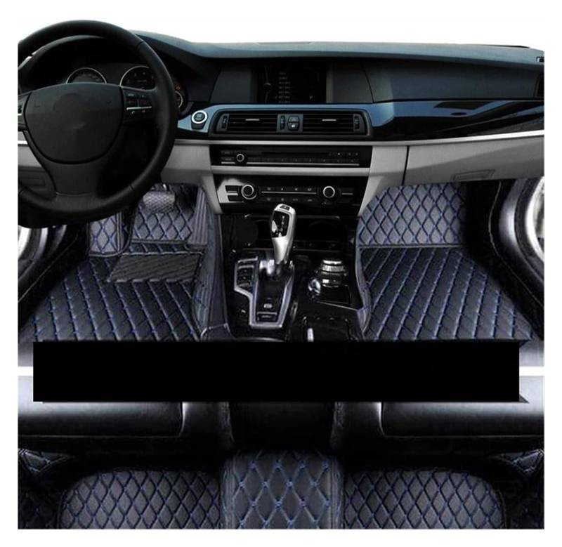Vorne Hinten Automatten Für MG4 EV MG Für Mulan EH32 2022 2023 2024 Auto-Fußmatten Schrägheck-Teppich Ledermatte Auto-Innenraum LHD rutschfeste Auto-Fußmatte(LHD Black Blue) von VPLPEREQAK