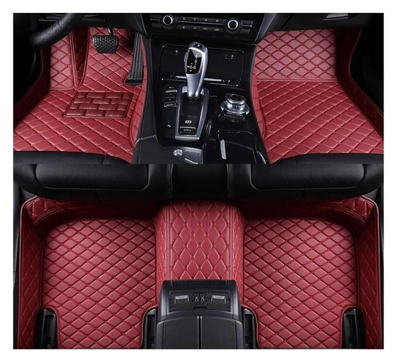 Vorne Hinten Automatten Für Maserati Für Ghibli Autozubehör Fußteppich Teppichbodenmatten-Set Fußmatten Auto-Fußmatten(Wine RED) von VPLPEREQAK