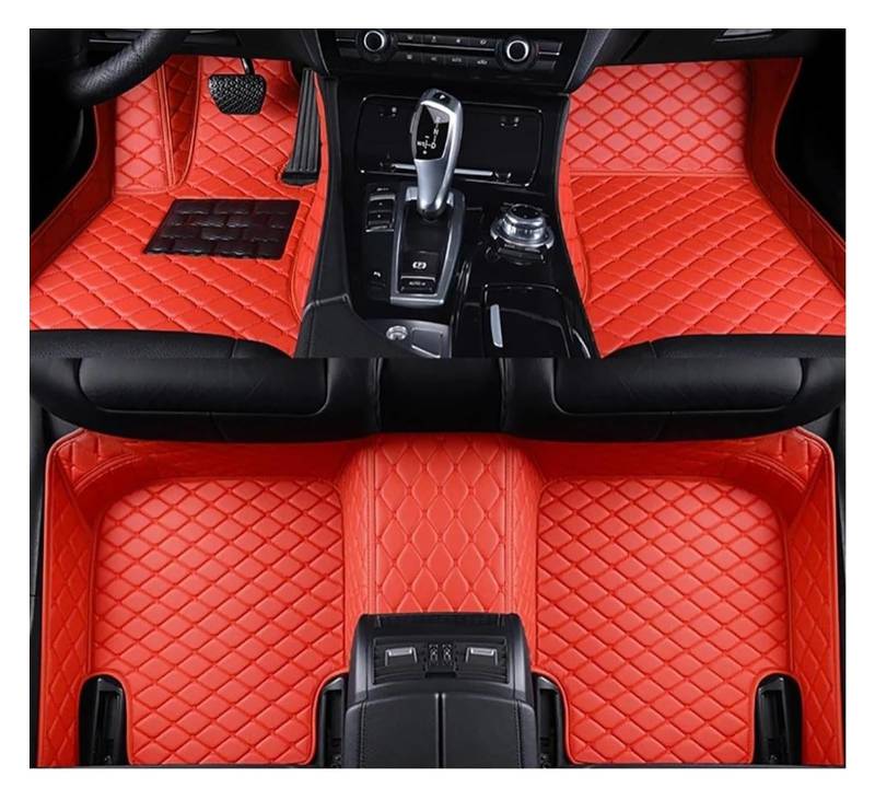 Vorne Hinten Automatten Für Mini Für Clubman Für R55 Für F54 2018 Auto Zubehör Fuß Teppich Teppich Boden Matte Set Fußmatten Auto Fußmatten(Red) von VPLPEREQAK