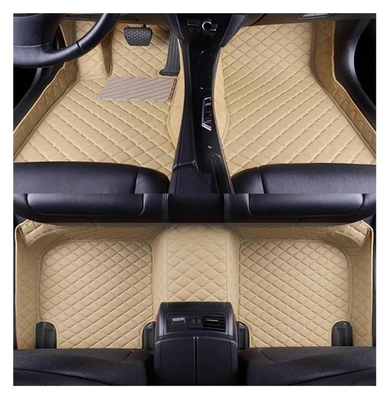 Vorne Hinten Automatten Für NI&SS&AN Für NV200 2010-2018 Auto-Fußmatten Innenzubehör Kunstleder Teppich Bodenmatten-Set(Beige) von VPLPEREQAK