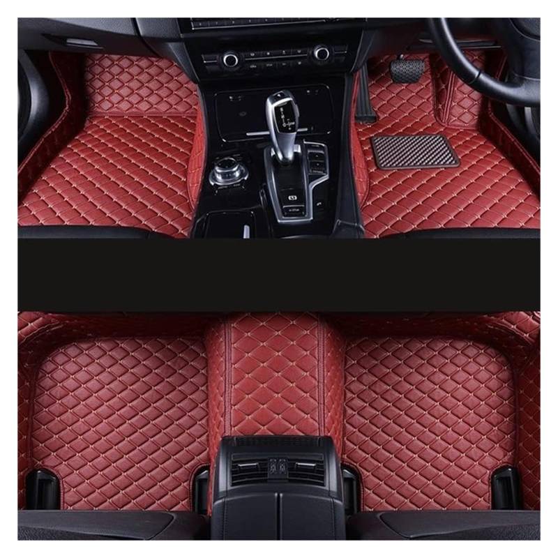 Vorne Hinten Automatten Für NI&SS&AN Für Navara NP300 2015–2022 Auto-Fußmatten Auto-Styling-Zubehör Interieur rutschfeste Auto-Bodenmatte(RHD 3pcs Wine Red) von VPLPEREQAK