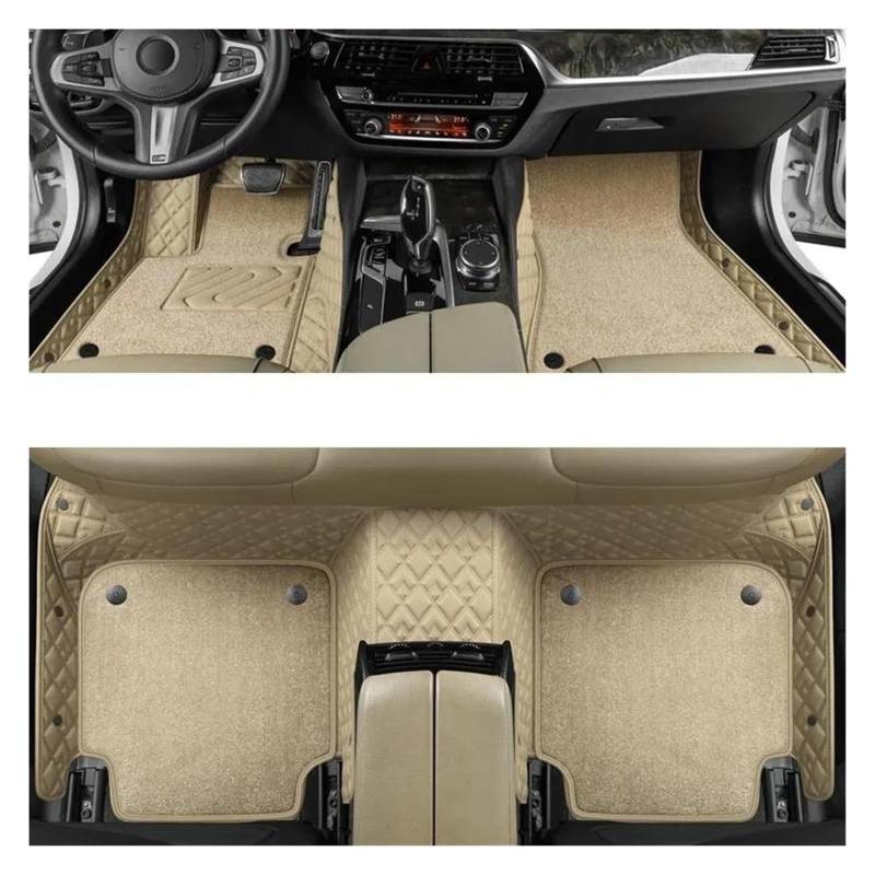 Vorne Hinten Automatten Für Opel Für Corsa D 2007 2008 2009 2010 2011 2012 2013 2014 Auto Matten Zubehör Innen Teppich Boden Matte Set(Beige 2) von VPLPEREQAK