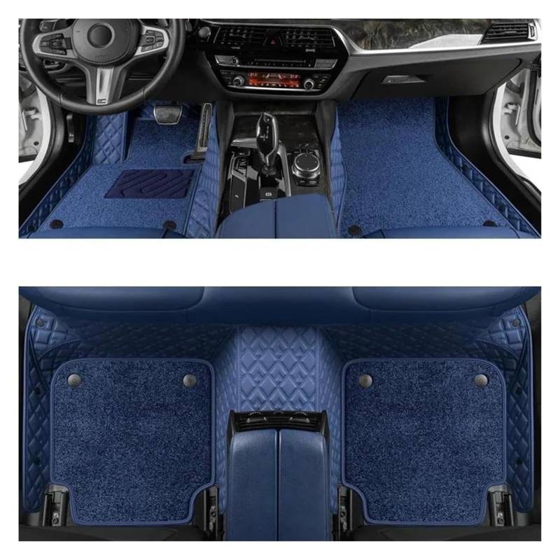 Vorne Hinten Automatten Für Opel Für Corsa D 2007 2008 2009 2010 2011 2012 2013 2014 Auto Matten Zubehör Innen Teppich Boden Matte Set(Blue 2) von VPLPEREQAK