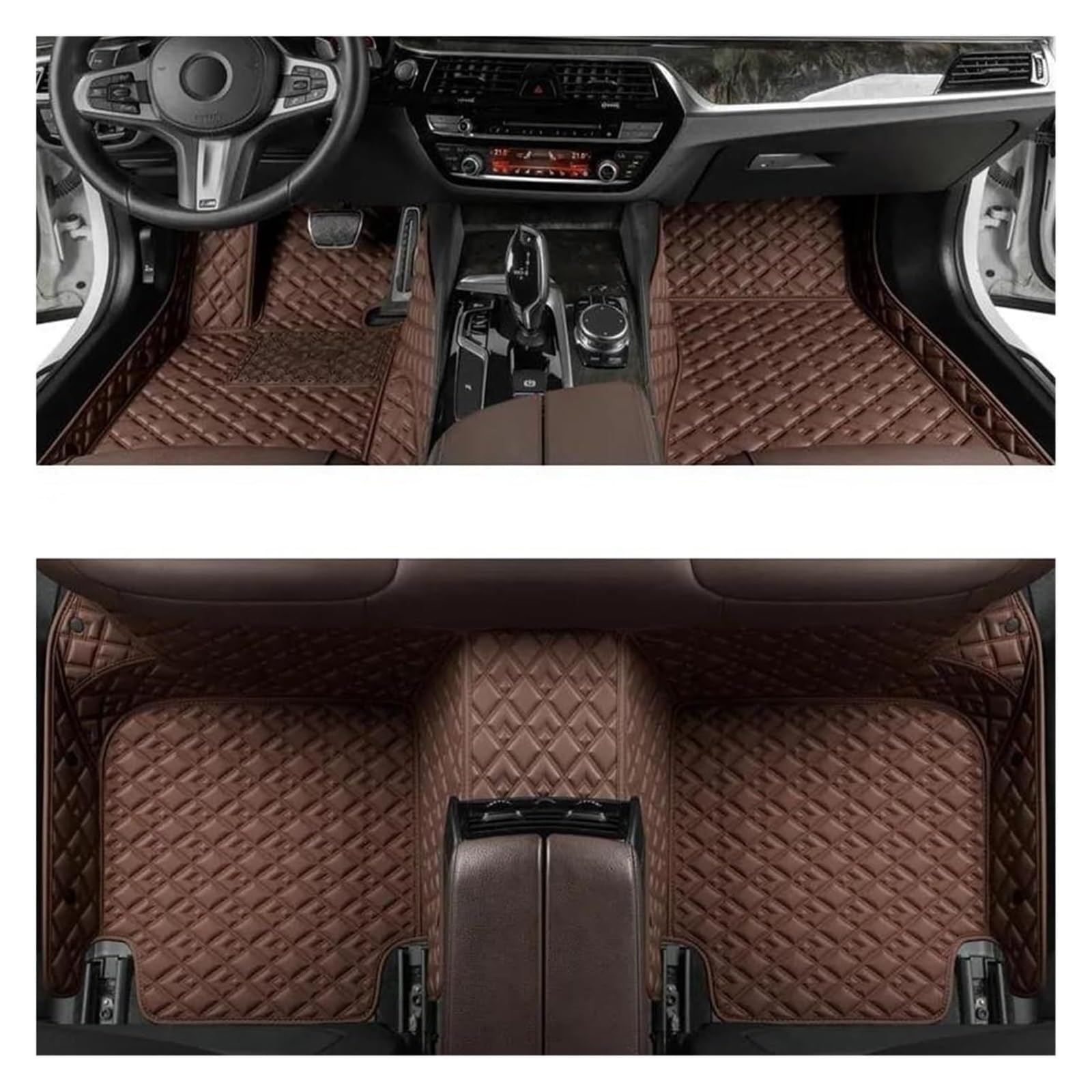Vorne Hinten Automatten Für Opel Für Corsa D 2007 2008 2009 2010 2011 2012 2013 2014 Auto Matten Zubehör Innen Teppich Boden Matte Set(Brown 1) von VPLPEREQAK