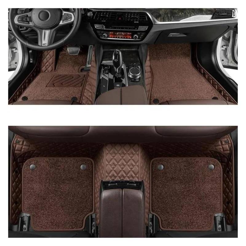 Vorne Hinten Automatten Für Opel Für Corsa D 2007 2008 2009 2010 2011 2012 2013 2014 Auto Matten Zubehör Innen Teppich Boden Matte Set(Brown 2) von VPLPEREQAK