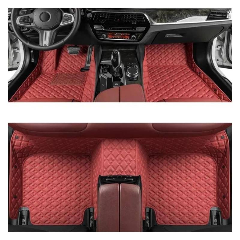 Vorne Hinten Automatten Für Opel Für Corsa D 2007 2008 2009 2010 2011 2012 2013 2014 Auto Matten Zubehör Innen Teppich Boden Matte Set(Claret 1) von VPLPEREQAK