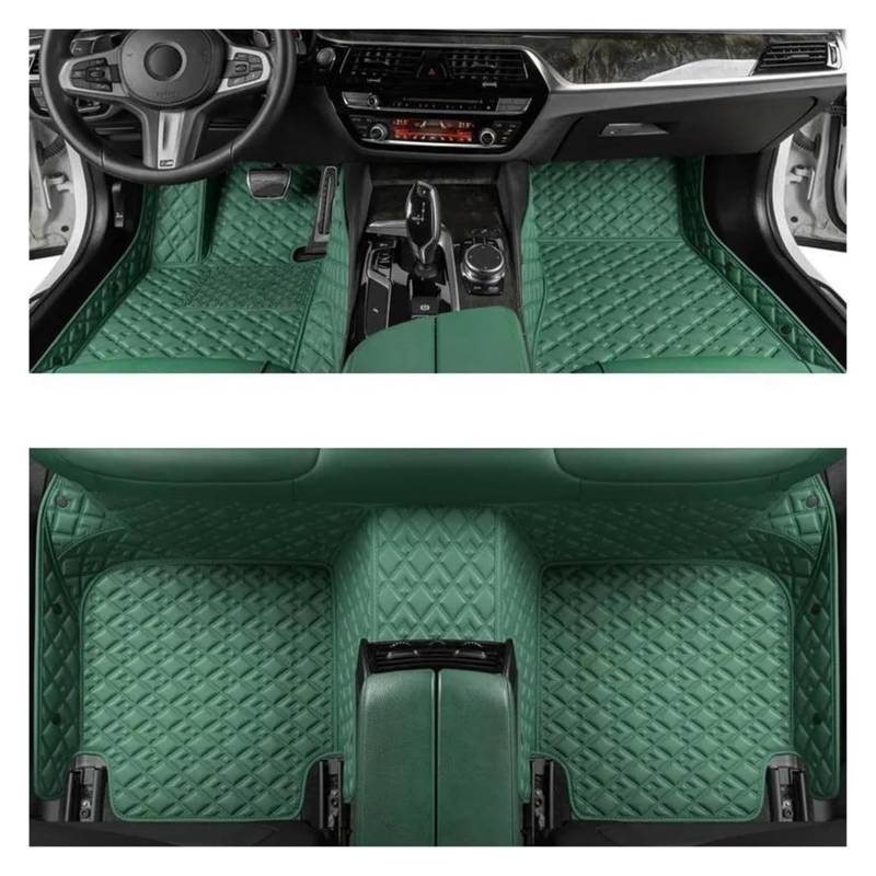 Vorne Hinten Automatten Für Opel Für Corsa D 2007 2008 2009 2010 2011 2012 2013 2014 Auto Matten Zubehör Innen Teppich Boden Matte Set(Green 1) von VPLPEREQAK