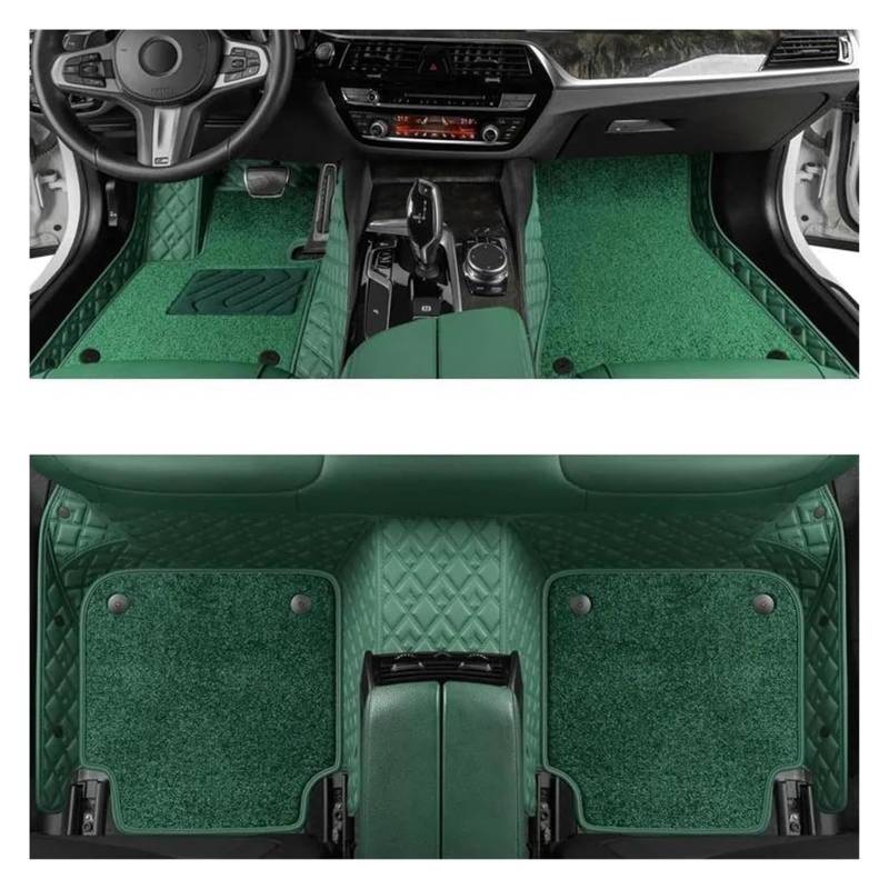 Vorne Hinten Automatten Für Opel Für Corsa D 2007 2008 2009 2010 2011 2012 2013 2014 Auto Matten Zubehör Innen Teppich Boden Matte Set(Green 2) von VPLPEREQAK