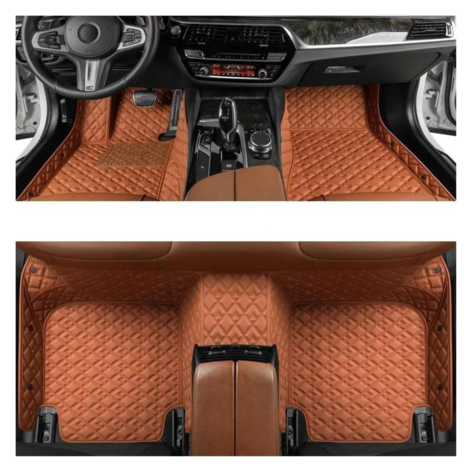 Vorne Hinten Automatten Für Opel Für Corsa D 2007 2008 2009 2010 2011 2012 2013 2014 Auto Matten Zubehör Innen Teppich Boden Matte Set(Orange 1) von VPLPEREQAK