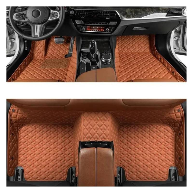 Vorne Hinten Automatten Für Opel Für Corsa D 2007 2008 2009 2010 2011 2012 2013 2014 Auto Matten Zubehör Innen Teppich Boden Matte Set(Orange 1) von VPLPEREQAK