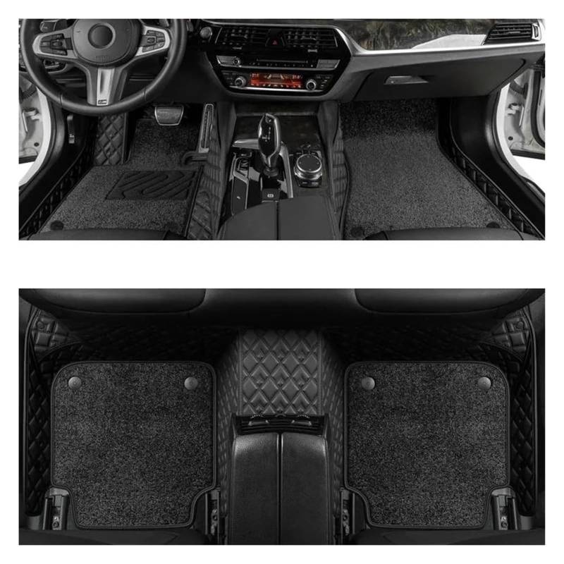 Vorne Hinten Automatten Für Range Für Rover Für Evoque 2012 2013 2014 2015 Auto Matten Zubehör Innen Teppich Boden Matte Set(Beige) von VPLPEREQAK
